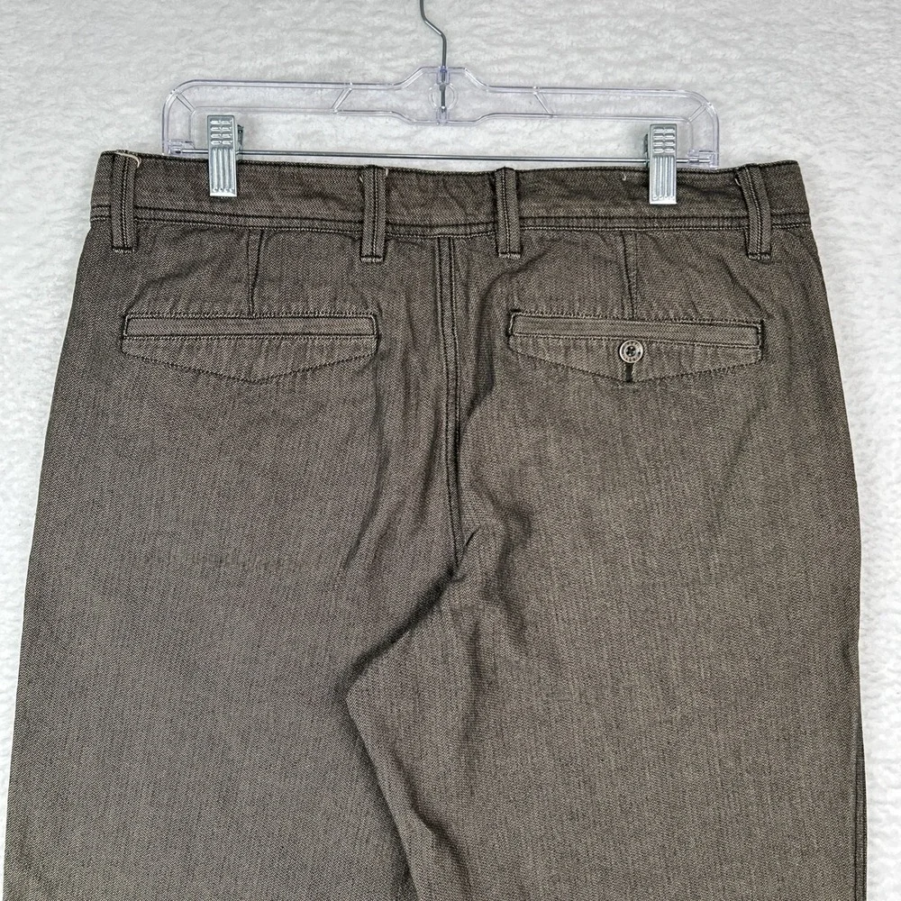 VTG Old Navy Mens Size 34x32 Loose Fit Baggy Y2k Wide Brown Khakis Dark Wash